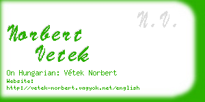 norbert vetek business card