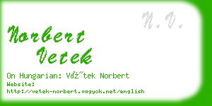 norbert vetek business card